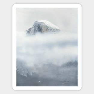 Half Dome in Winter Yosemite Sticker